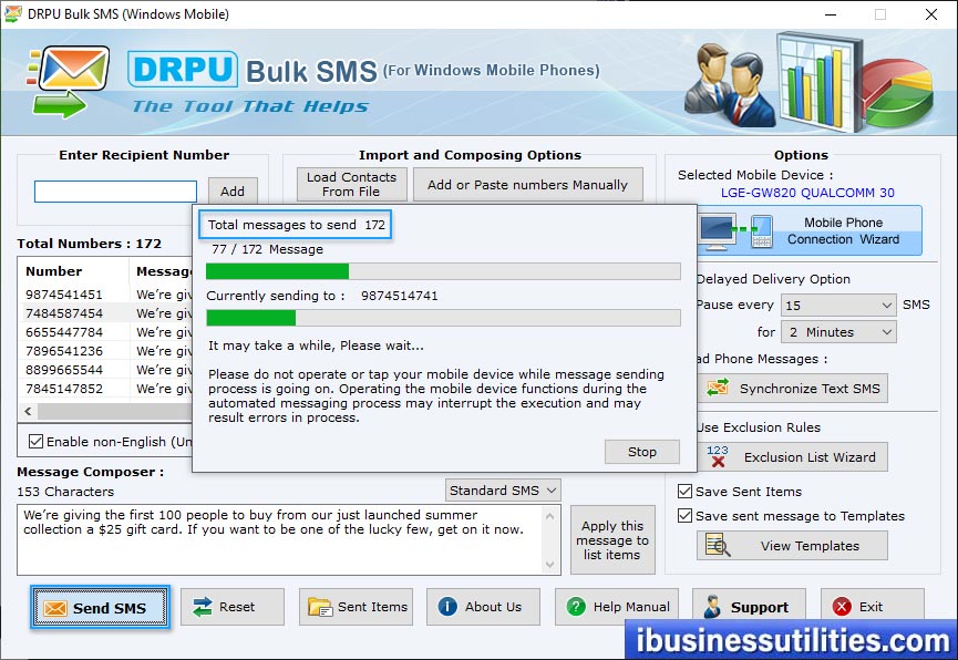 SMS Sending Process
