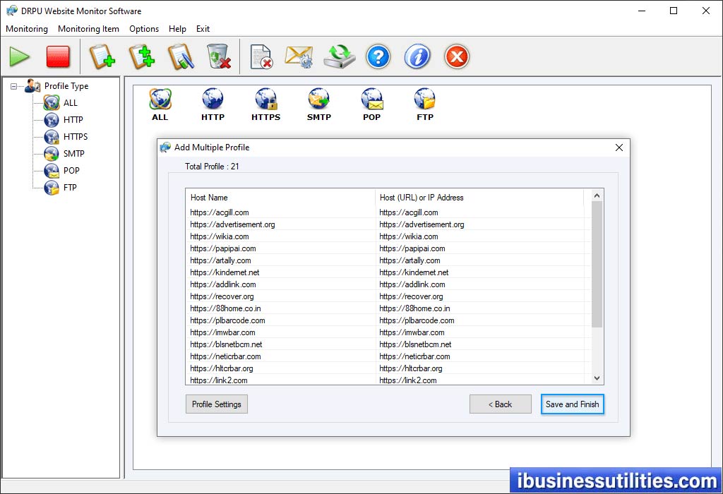 Website Monitoring Utility Screenshots